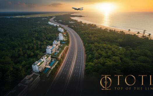 Sindhudurg coastline showing villa plots, roads, and infrastructure driving Real Estate Growth in Sindhudurg.