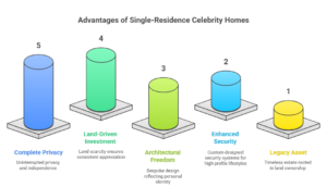 Why India’s Elite Are Choosing Single-Residence Celebrity Homes for 100% Privacy & Absolute Control 1 Infographic explaining how Single-Residence Celebrity Homes deliver complete privacy, full ownership control, land-driven value appreciation, bespoke architecture, and long-term legacy benefits for elite buyers in India.