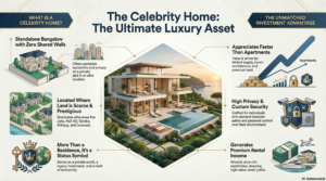 The Celebrity Home Advantage 2025: Total Privacy, One Unit, Zero Shared Walls 1 Illustration showing the benefits of a Celebrity Home, including one unit, premium location, exclusivity, privacy, and high investment potential