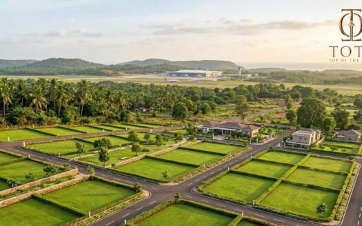 Luxury landscape view representing infrastructure growth and investment potential in plots in North Goa near Mopa Airport.