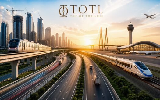 futuristic india infrastructure city with highways metro rail airport and skyline representing infrastructure-led real estate growth india and long-term investment opportunities