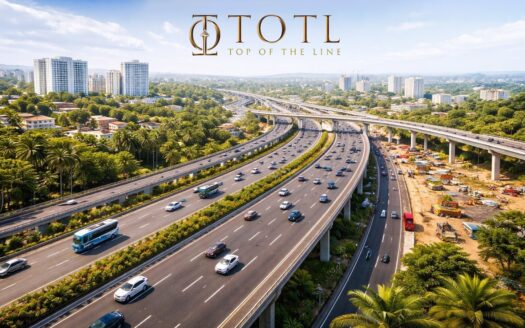 Modern real estate banner showing India’s infrastructure-led growth with expressways, metro rail, airport connectivity, smart cities, and green land parcels representing long-term land investment opportunities in India.