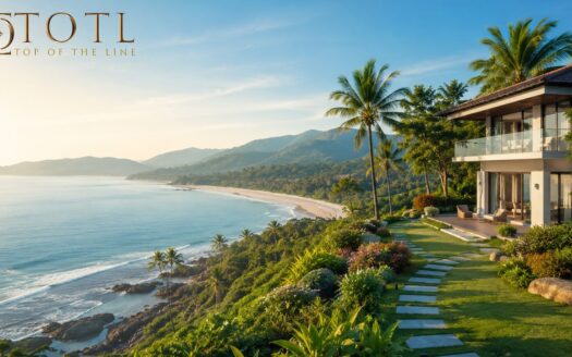 Scenic coastal landscape showcasing pristine beaches, lush greenery, open spaces, and low-density coastal development along India's Konkan coastline, representing sustainable living, lifestyle-driven investment, and emerging coastal real estate opportunities.