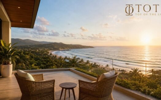 North Goa real estate investment with luxury coastal property, tropical landscape and Arabian Sea view